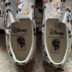 Vans Mickey Mouse Disney Classic Slip On Size 11 Men Vans Disney Classic Slip-On Mickey Mouse Shoe Frost Gray  main image 4